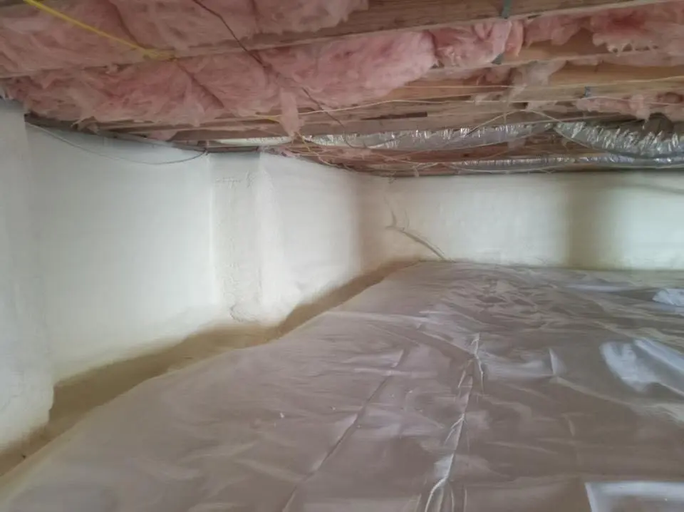 Crawl space encapsulation with closed-cell spray foam for Attic Insulation in Valrico